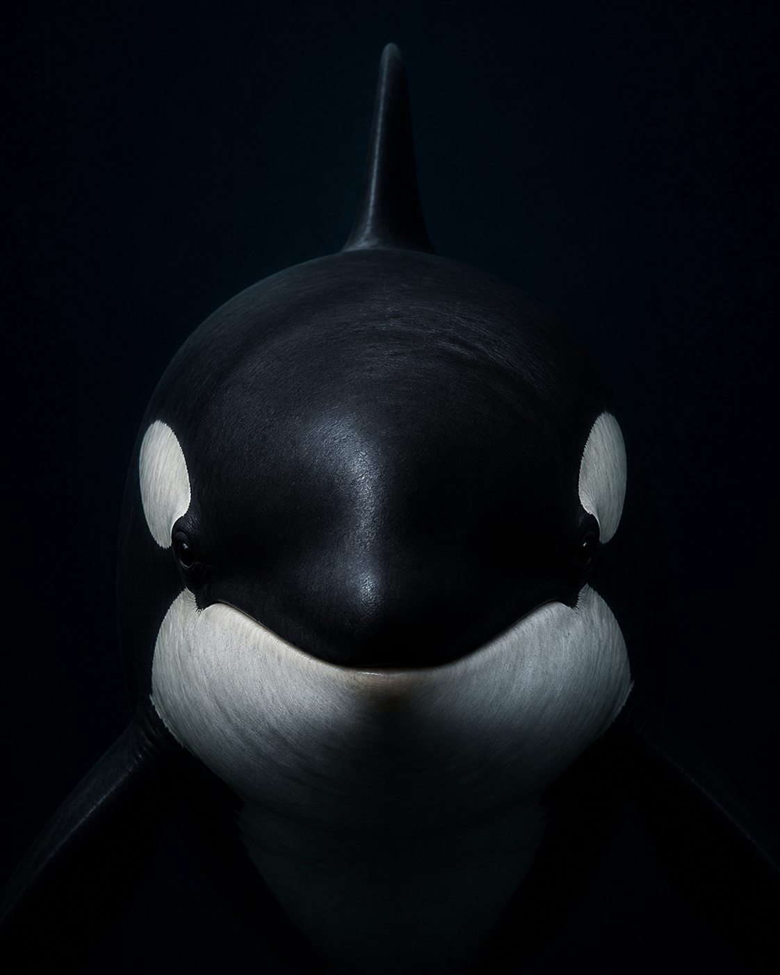 A portrait of an orca